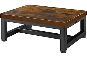 RAYLOVE Sgabello per adulti, stepping Stools con capacità 350-LBS, gradini per letti alti per adulti, Rustic Brown Step Stool con piedini in gomma antiscivolo, per cucina, supporto Bedside.