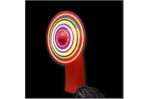 BLINXS LED Mini Ventilator/Handventilator - rotes oder weißes Gehäuse - LEDs multicolor leuchtend - für Party, Festival, Sommer oder als tolles Gadget