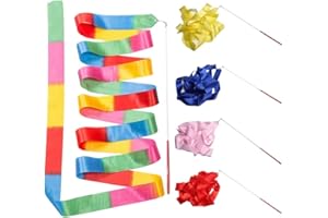 Lot de 5 rubans d'arc-en-ciel, 2 m x 4,5 cm, pour gymnastique, arc-en-ciel, gymnastique, danse, danse, danse, danse, danse, danse, danse, danse, danse, artificiel