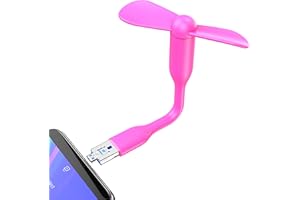 N NEWTOP Mini Ventilatore Micro USB e USB OTG Tascabile Regolabile Flessibile Ventola Raffreddamento Aria Portatile da Viaggio Fan per Cellulare Smartphone Computer Notebook Tablet (Fucsia)