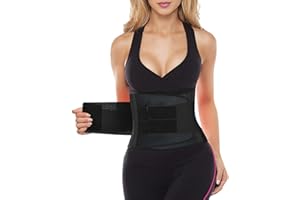 YIANNA Women Waist Trainer Belt - Slimming Sauna Waist Trimmer Belly Band Sweat Sports Belt, black