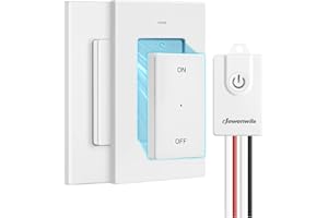 DEWENWILS Interruttore radio, trasmettitore da parete, luce 230 V con trasmettitore, portata 30 m, set di interruttori della luce radio per lampada, pulsante wireless rimovibile mageneticamente,