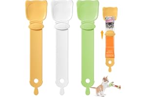 LLOUSSAK 3Pcs Cat Treat Squeeze Spoon Dispenser Happy Spoon for Cats, Multifunctional Cat Strip Feeders, Cat Food Spoon for Cat Liquid Snack Lickable Cat Feeding, Cat Sliding Dispenser, Cat Treat Dispenser