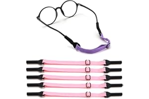OPUGIT 5Pcs Adjustable Eyeglasses Strap, No Tail Spectacle Straps, Kid's Eyewear Holder Strap For Glasses, Sunglasses.
