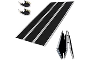 ‎TRUTZHOLM DREIBREIT by TRUTZHOLM Alu Auffahrrampe 215 cm 2-Fach klappbar Tragkraft 1020 kg grau/schwarz beschichtet Verladerampe