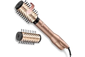 BaByliss Brosse soufflante rotative Big Hair Dual - Technologie ionique anti-frisottis, Brosse de 50 mm et 40 mm, 2 sens de rotation, 2 réglages de température + Bouton air froid, Noir, AS952E