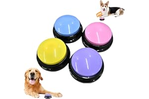 Kevsuvqin Pulsanti per Cani Parlare, Pulsanti Cani di Allenamento Registrabili, Giochi Interattivi per Cani Pulsante, Buzzer Button, Pulsanti Cane, Giochi per Cani Interattivi (Confezione da 4)