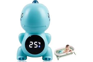 LEIKURVO Baby Badethermometer, Digitales Badewannenthermometer, Sicherheit Wasserthermometer mit LED-Touchscreen Warnleuchte Temperaturwarnfunktion, Digitalthermometer für Kinder Bad Pools (Blau)