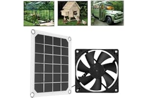 Ladieshow Solarpanel-Abluftventilator, Premium-Abluftventilator, 6V 10W Solar Powerd Panel USB-Ladestation Solarpanel Mini-Kühlventilator-Set für das Gewächshaus des Hühnerhühnerhauses
