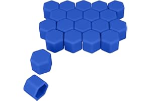 kwmobile 20x Copribulloni compatibile con dadi delle ruote da 21 mm - Set 20 coperture bulloni ruota auto - Copricerchi in blu scuro