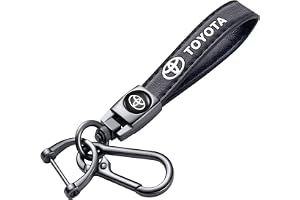 TACOMA Genuine Leather Car Keychain Key Chain for Men and Women Family Present Key Ring Accessories(Black)