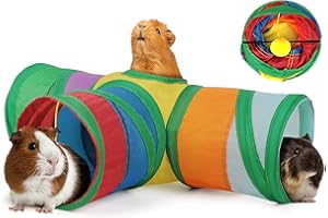 HYLYUN Faltbarer Meerschweinchen Tunnel 3-Wege Meerschweinchenversteck Kleintieraktivitätstunnel Spielzeug für Meerschweinchen Ratte Chinchilla Frettchen Hamster