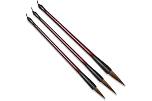 Thatyro Lot de 3 pinceaux de calligraphie chinoise Kanji Sumi avec manche en résine - 3 tailles - Pinceaux professionnels traditionnels pour débutants et étudiants