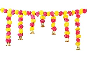 Estationeryhouse Ringelblume Toran Ringelblume Girlande mit Glocken Tür Valenz hängende Ringelblume Blume Dekoration