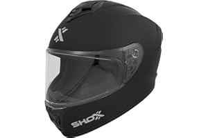 SHOX HELMETS Shox Command Solid Motorcycle Helmet ECE 22.06 Approved Unisex Plain Full Face Street Road Motorbike Protective Crash Lid for Bike Riding