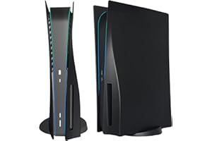 arVin Replacement Side Shell Plate for PS5, Replacement Cover for PS5 Disc Version Console, Dustproof Accessories for PS5 Console, ABS Case (Black, Disc Version)