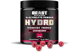 BEAST PHARM Beast | Electrolytes Powder | 60 Servings Keto Hydration Drinks with Potassium | 360g, Cranberry