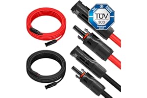 SIGA IMPULSIVE DYNAMIK SIGA Câble de rallonge Solaire 6mm² 2x10m avec Connecteur MC4 – PV Cable H1Z2Z2-K Ensemble en Rouge et Noir Photovoltaïque pour Installation Résistant aux UV