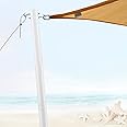 BsBsBest Shade Sail Pole, 9FT Shade Sail Pole Kit Adjustable Sun Shade Sail Pole & Light String Pole Heavy Duty for Outdoor Patio Garden Deck Playground Backyard Camping Pool 1 Pack White