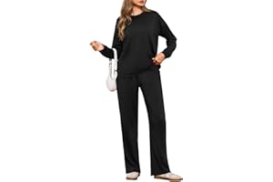 Terecey Conjunto Deportivo Mujer 2 Piezas Sudadera Manga Larga y Pantalón Largo Chándal Mujer Completo Ropa Deportiva Casual para Fitness Yoga Correr