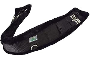 USG Cinturino Corto in Nylon con Imbottitura in Pelliccia Sintetica, Nero/Nero, 60 cm