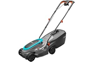 Gardena Elektro-Rasenmäher PowerMax 32/1200 G2: Mäher bis 300 m², 1200 W Leistung, 32 cm Schnittbreite, 30 l Fangvolumen, 35 bis 65 mm Schnitthöhe, ErgoTec Griff, zusammenklappbar (14633-20)