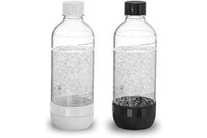 pinci Soda Bottle, Suitable for Carbonated Water and Sparkling Water, BPA Free, Reusable and Filled Food Grade PET Plastic Made Soda Water Bottle (2 Pack, 2 * 1 Liter)