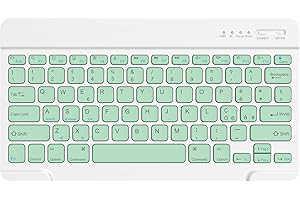 HZD Tastiera Wireless Bluetooth, Rechargeable Universale, per Tablet Samsung/IOS/Android/Windows/Telefoni, Layout Italiano QWERTY, Ultra Sottile, Piccola