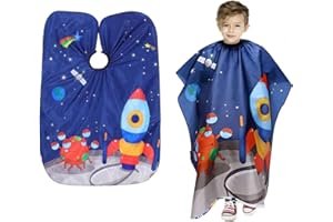PCSFOE Capa de peluquería para niños, capa de corte de pelo infantil, capas para colorear el pelo, capa de corte de pelo con cierre ajustable, babero para cortar el pelo para niños y niñas, Estilo marino,