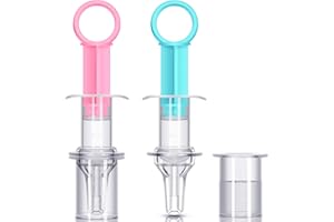BBTO 2 Pezzi Siringa Neonato di Alimentazione Orale Alimentatore Liquidi Dispenser con Testa di Ciuccio Adatto per Infanti Neonati (Blu e Rosa)