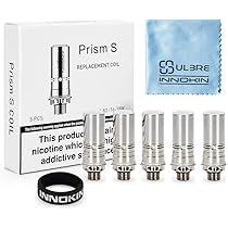 Innokin Prism S Coils Rsistance 0,8ohm, pour Endura T20S Atomiseur Tank,  Original Sub Ohm Bobine Accessoires de remplacement avec Vapeband, ULBRE  chiffon de nettoyage, sans Nicotine, Pack de 5 : Amazon.fr: High-Tech