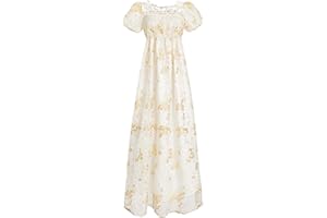 CR ROLECOS Vestido para mujer, vestido victoriano, vestido medieval de cintura alta, cintura alta, retro, con 2 bandas