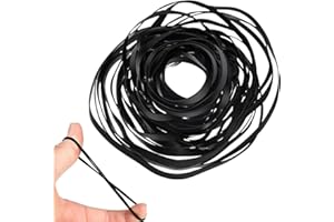 LICHUANUK Ceinture Cassette Tape Universelle, courroies carrées pour réparation d'enregistreur, baladeur, lecteur DVD, CD-ROM, Courroie pour Enregistreur, 28 pièces noires