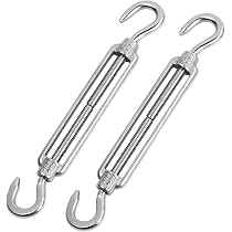 Lot De 6 Tendeurs De Câble En Acier Inoxydable 304 M6 - Réglables Avec Crochet Et Oeillet Pour Voile D'ombrage, Clôture, Antenne
