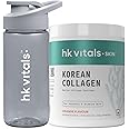 HealthKart hk vitals Korean Marine Collagen Supplement (Orange, 250g) with Sipper, 300ml | Combo Pack | Supplement for Women & Men | Promotes Healthy Skin, Hair & Nails