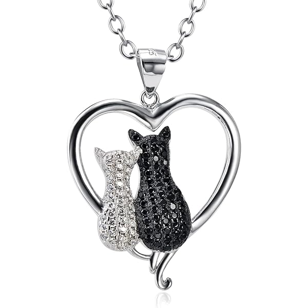 Ciondoli a forma di gatto in argento sterling, smalto con zirconia cubica, compatibili con Pandora - Italia