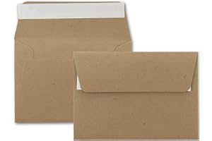 ‎FARBENFROH BY GUSTAV NEUSER 100x Briefumschläge Sandbraun DIN C6 Format 11,4 x 16,2 cm - Haftklebung - Kuverts ohne Fenster - Weihnachten, Gutscheine, Grußkarten & Einladungen