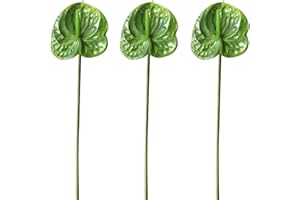 HAOSHICS Fiori artificiali di giglio di Anthurium da 55,9 cm, 3 pezzi, bouquet di fiori tropicali d'imitazione per centrotavola, decorazione per matrimoni e festival (F)
