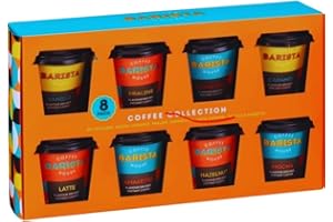 SOOLAR Instant Coffee Hamper- Coffee Collection Set - 8 Flavoured Mini Instant Coffee Collection - Cappuccino, Vanilla, Latte, Hazelnut, Original, Mocha, Irish Cream - Christmas Coffee Gifts for Men Women