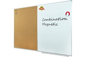 Lockways Whiteboard & Hinweis Pinnwand Kombination - 60 x 90 cm silberner Aluminiumrahmen für Schule, Wohnung und Büro