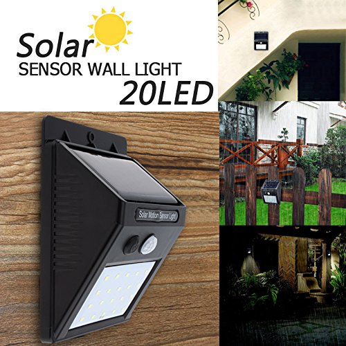 US1984 New Arrival Super Bright 20 LED Solar Powered Security Lights with Waterproof Outdoor Motion Sensor Lighting for Wall , Patio, Garden, Landscape, Deck, Shed, Lawn RS.759 (60.00% Off) - Amazon