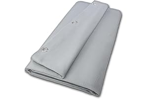 ‎MOLTONMARKT B1 Bühnenmolton konfektioniert – Molton-Vorhang aus Baumwolle, blickdichter Verdunkelungsvorhang mit 16er Ösen, ideal für Film, Foto, Theater und Event – 6 x 3 m, 300g/m2, Hellgrau