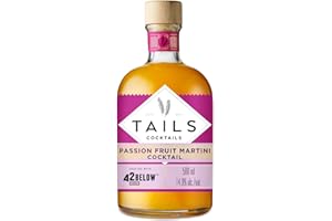 Tails Cocktails Passion Fruit Martini Cocktail, cocktail prêt à boire, préparé avec de la vodka 42Below, pour 4 cocktails de qualité professionnelle, 14,9 % vol., 50 cl/500 ml
