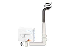 tecuro Sink Overflow Kit, Plastic, for Drainer (Top Drainage, Horizontal Drainage, 1 inch Thread Connection, Made in Germany)