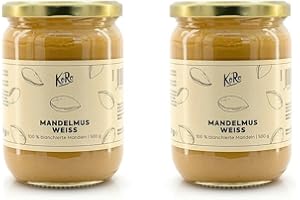 ‎KORO KoRo - Weißes Mandelmus 2 x 500 g - Nussmus ohne Zusatz von Zucker und Palmöl - 100% Mandeln - Unvergleichbar cremig - Vegan - Proteinquelle