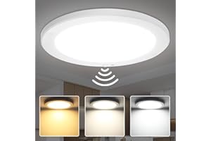 HiBay 18W Motion Sensor Ceiling Light Indoor, 3CCT 3000K/4500K/6000K PIR Round 1800lm Sensor Lights Indoors Ultra Slim 240V for Stair, Hallway, Porch, Garage, Balcony