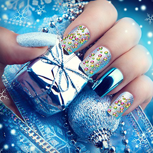 Outus 1000 Stück Multi AB Farbe Flache Rückseite Strasssteine Runde Kristall Edelsteine 2 mm – 5 mm, 5 Größen - 5