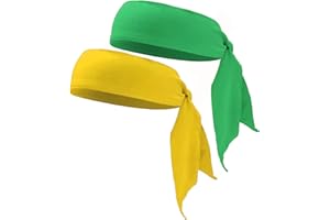 NiceYnn 2pcs Head Ties Headband, Unisex Elastic Bandana Adjustable Sports Tie Back Sweatband Non-Slip Yoga Ninja Karate Hair Band Head Strap Scarf Wrap Wristband for Running Fitness Workout
