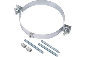 Beekeg Supporto per tubo da stufa, morsetto di montaggio con tassello, valvola a farfalla, per tubo di fumo, morsetto per tubo da forno (fascetta per tubo di fumo 200 mm)