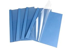RAYSON Cubiertas térmicas de 12 mm, encuaderna hasta 100 hojas A4, transparente/azul, pack de 25